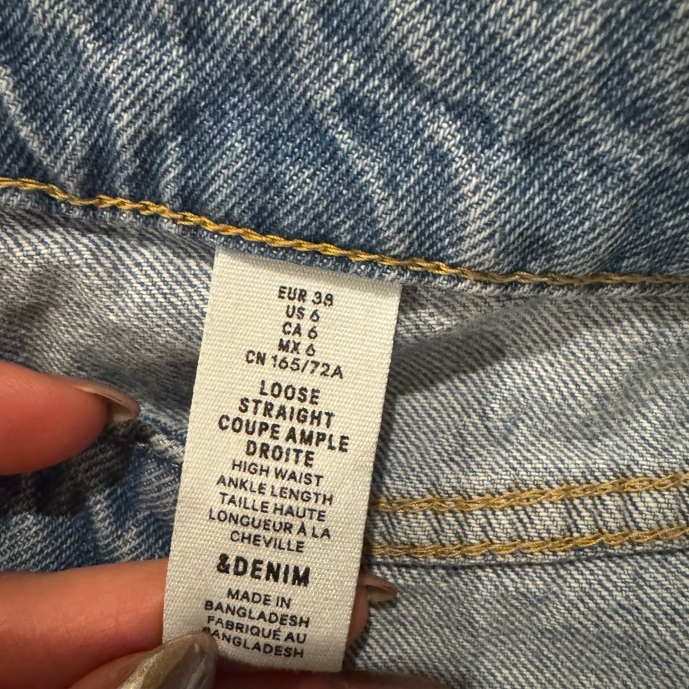 Classic H&M loose straight Blue Denim Jeans - Picture 2 of 5